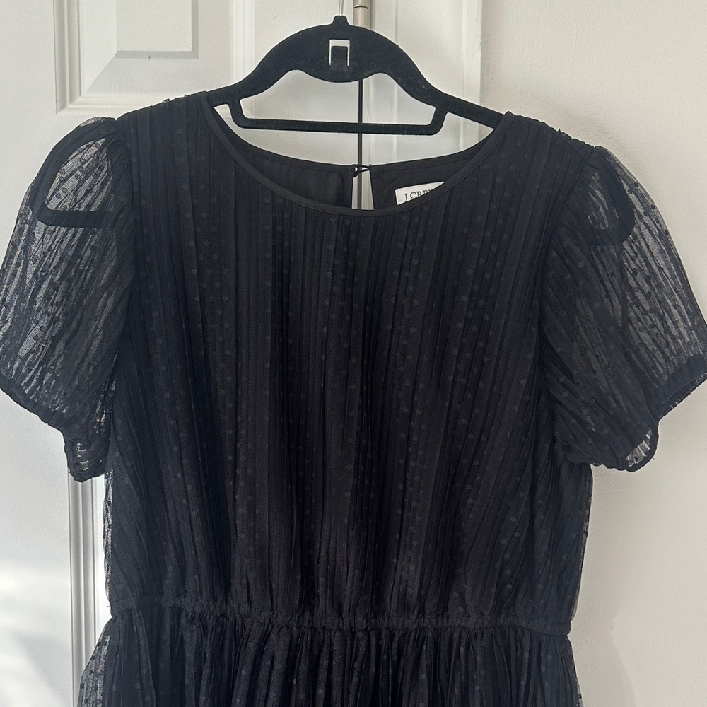 J. Crew Black Puff Sleeve Midi Dress